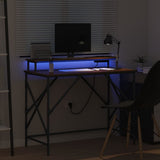 Desk with Shelf Brown Oak 100 x 50 x 86.5 cm Engineered Wood 859399