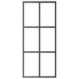 Sliding Door ESG Glass and Aluminium 90x205 cm Black 151012