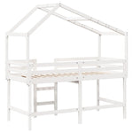 ZNTS Loft Bed with Ladder and Roof without Mattress White 80x200 cm 3282067