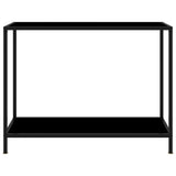 Console Table Black Tempered Glass, Powder-Coated Steel 322836