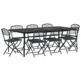 Outdoor Furniture Set Folding 9 pcs Anthracite Iron and Steel 3422900
