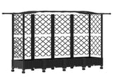 Raised Bed with Trellis and Roof Black 203.5 x 40 x 129 cm PP 3423153