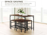 Industrial Rectangular Bar Table Set with 4 Stools for Dining Room, Kitchen, Dinette T3398P344751