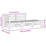 Sectional Sofa Units 3 Piece Wax Brown Solid Pine Wood 865571