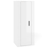 ZNTS 2 Piece TV Cabinet Set High Gloss White Engineered Wood 3188736