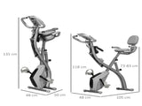 2-in-1 Folding Exercise Bike with 8-Level Magnetic Resistance, Arm Resistance Band, Pulse Sensor, T3398P349154