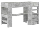 Loft Bed Frame with Desk with Storage Concrete Grey 90 x 190 cm 3410438