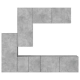 ZNTS 5 Piece TV Wall Units Concrete Grey Engineered Wood 3216492