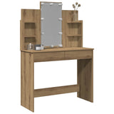 Dressing Table with LED Lights Artisan Oak 96x40x142 cm 857026