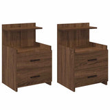 Bedside Cabinets 2 pcs with 2 Drawers Brown Oak 40x36.5x62 cm 858645
