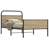 Bed Frame without Mattress 100x200 cm Sonoma Oak Engineered Wood 4100387