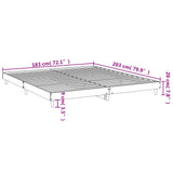 Bed Frame without Mattress Black 180x200 cm Super King Engineered Wood 832014