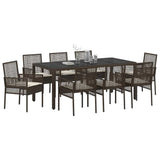 Garden Dining Set 9 pcs Brown Poly rattan 3334868