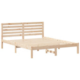 Bed Frame with Headboard Brown 150 x 200 cm Solid Pine Wood 872284