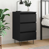 ZNTS Bedside Cabinet Black 40x35x69 cm Engineered Wood 826926