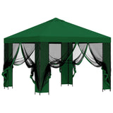 Garden Gazebo with Sidewalls 3 x 3 m Green Polyester and Steel 900365