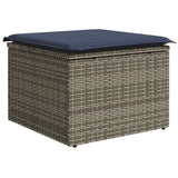 6 Piece Garden Sofa Set with Cushions Grey Poly Rattan Acacia 3326462