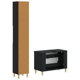 2 Piece Bathroom Cabinet Set ARNHEM Black Engineered Wood 3417523