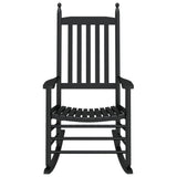 Rocking Chairs with Curved Seats 2 pcs Black Solid Wood Poplar 3281586