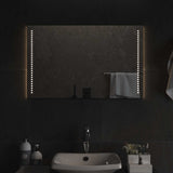 LED Bathroom Mirror Transparent 50 x 80 cm Tempered Glass 42045779