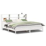 Bookcase Bed without Mattress White 180x200 cm Super King Solid Wood Pine 3322862