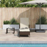 Sun Lounger Brown and Cream White 55 x 200 x 92 cm Poly Rattan 365426