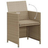 3 Piece Garden Dining Set with Cushions Beige 3094300