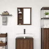 Bathroom Wall Cabinet with Mirror Brown Oak 50x21x60 cm 861906