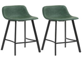 Bar Stools Set of 2, PU Leather Dining Stools with Backrest, Footrest, for Kitchen, Counter, T3398P423528