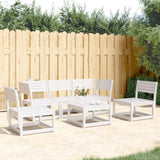 5 Piece Garden Sofa Set White Solid Wood Pine 3216971
