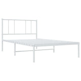 Metal Bed Frame without Mattress with Headboard White 100x190cm 352523