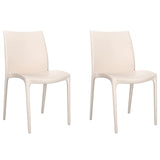 Garden Chair Set of 2 Cream Polypropylene Standard Durable 364733
