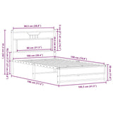 Bed Frame without Mattress Brown Oak 100x190 cm Engineered Wood 4107010