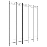 5-Panel Room Divider White 200x220 cm Fabric 350170