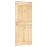 Sliding Door with Hardware Set 90x210 cm Solid Wood Pine 3332697