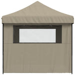 ZNTS Foldable Party Tent Pop-Up with 4 Sidewalls Taupe 4005026