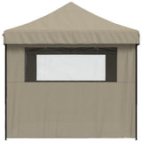 ZNTS Foldable Party Tent Pop-Up with 4 Sidewalls Taupe 4005026