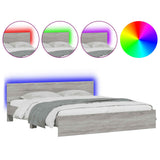 Bed Frame Grey Sonoma Engineered wood, Plywood Super King 3207593