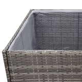 Garden Planter Grey 157x80x80 cm Poly Rattan 319178