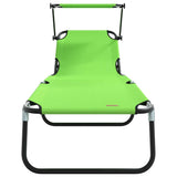 Folding Sun Lounger Folding Green 190 x 57 x 81 cm Oxford 42003132