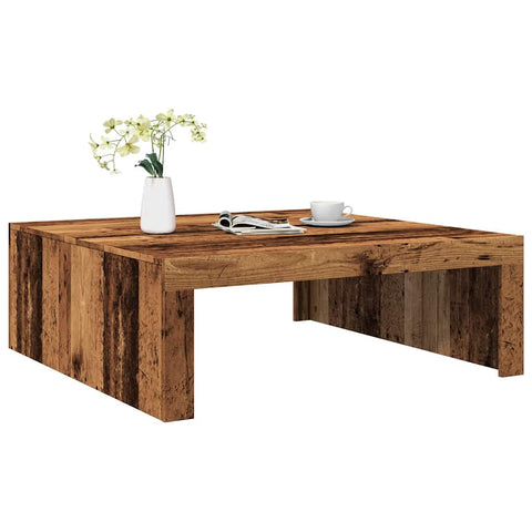 ZNTS Coffee Table Old Wood 100x100x35 cm Engineered Wood 856684