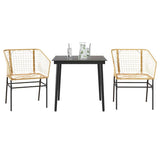 Garden Dining Set Brown PE Rattan Medium Durable 3334492