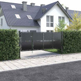 Garden Gate Steel 350x125 cm Anthracite 144537