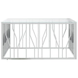 Coffee Table 100x100x50 cm Stainless Steel and Glass 350065
