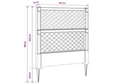 Trellis with Spike Grey 99 x 6 x 165 cm PP 42041744