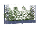 Raised Bed with Trellis and Roof Grey 203 x 40 x 123 cm PP 42032565