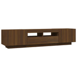 2 Piece TV Cabinet Set with LED Lights Brown Oak Engineered Wood 3120169
