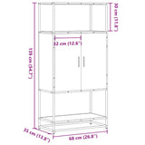 Highboard Smoked Oak 68x35x139 cm Engineered Wood and Metal 849041