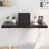 Table Top Dark Brown 100x60x cm Treated Solid Wood Live Edge 364021