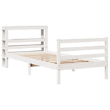 Bed Frame without Mattress White 75x190 cm Small Single Solid Wood Pine 3305811